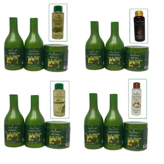 Kit Cabelos Cacheados Abacate Maycrene - 3 x 500ml - Mais Óleo Umectante da sua escolha, cabelos super nutridos