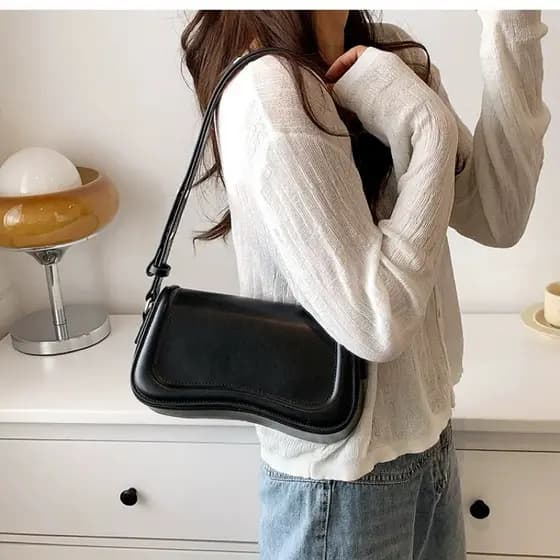 Bolsa Feminina De Ombro Transversal Baguete Para Festa Moda Blogueira