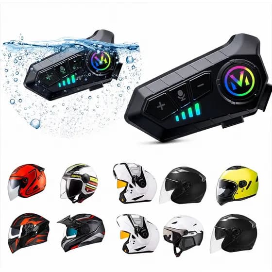 Fone de Ouvido para Capacete de Moto com Controle de Voz Redução de Ruído Som Intercomunicador Y10 Bluetooth