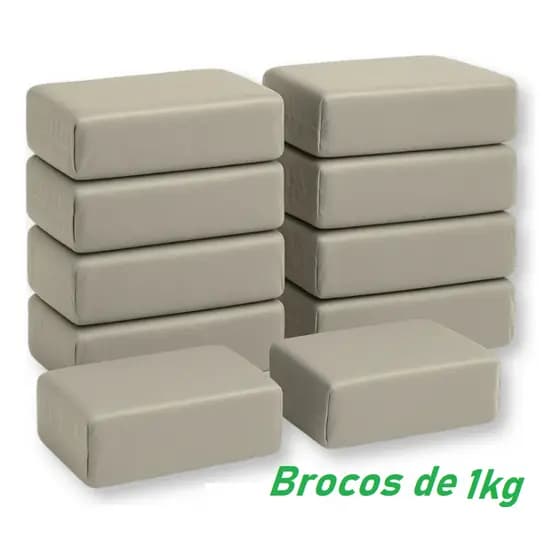 Argila Natural Para Modelar, Brocos de 1 kg - Escolar Escultura Artesanato Vaso Arranjo