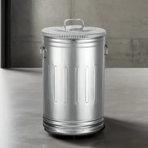 Lixeira 50 litros lata de lixo americana aço galvanizado lata de lixo aço galvanizado