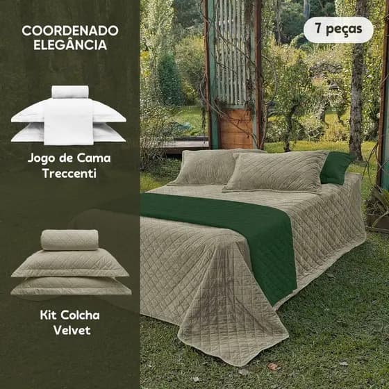 Enxoval Queen Cama Coordenada 7 Peças Elegancia