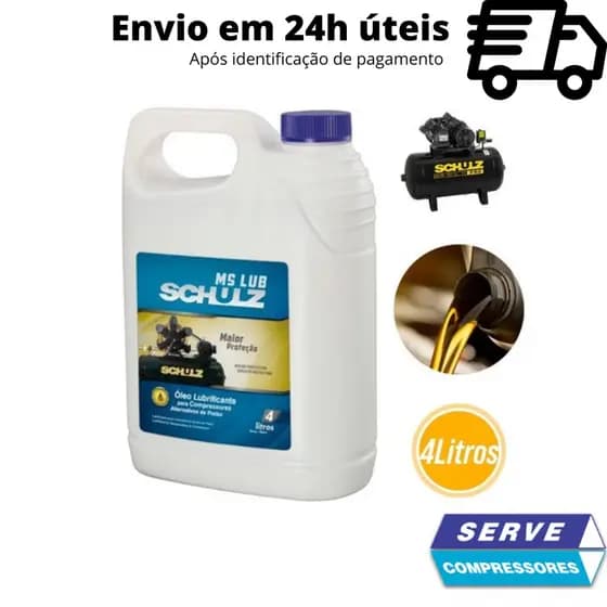 Óleo Lubrificante P/ Compressores de Pistão, Ms Lub, Oleo 4 Litros, ISO VG 100