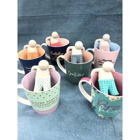 Caneca c/ Boneco Infusor de Chá