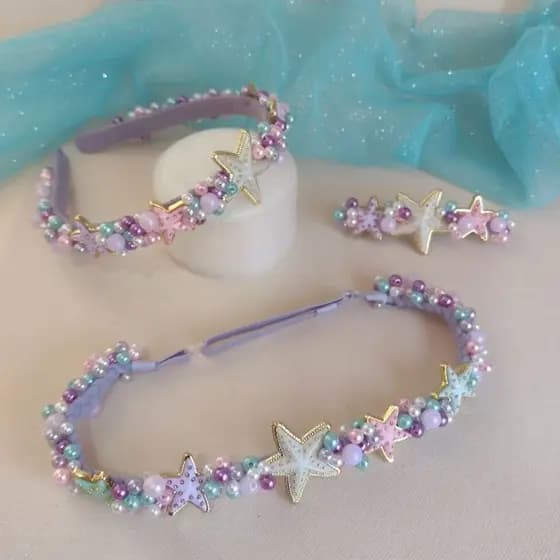 tiara de BB luxo fundo do mar/ tiara infantil luxo fundo do mar