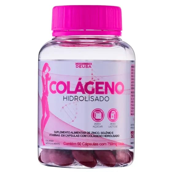 Colágeno Hidrolisado Deusa com vitamina C 60 cápsulas
