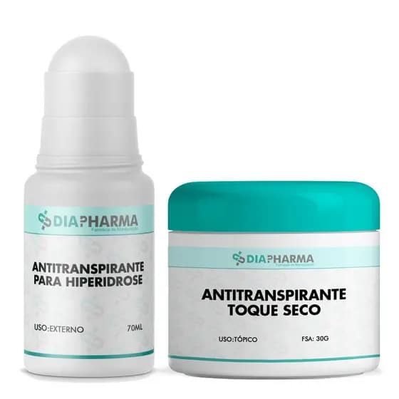 Kit Antitranspirante Para Hiperidrose (suor Excessivo) - Roll On + Creme toque seco