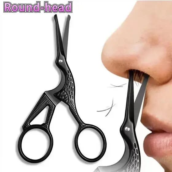 Aço Inoxidável Portátil Bigode Nariz Orelha Removedor De Pêlos Tesoura Aparador Cabeça Redonda Seguro Cabelo
