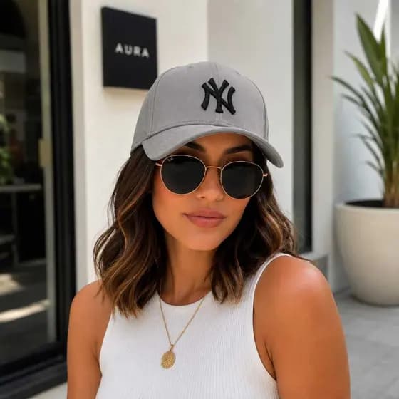 Boné Aba Curva Estilo N.Y. Unissex Ajustável Casual Bordado Estilo Urbano Confortável