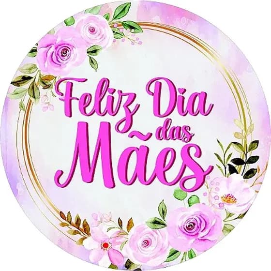 kit 90 Rotulos Aplique adesivos Dia das Mães Redondo