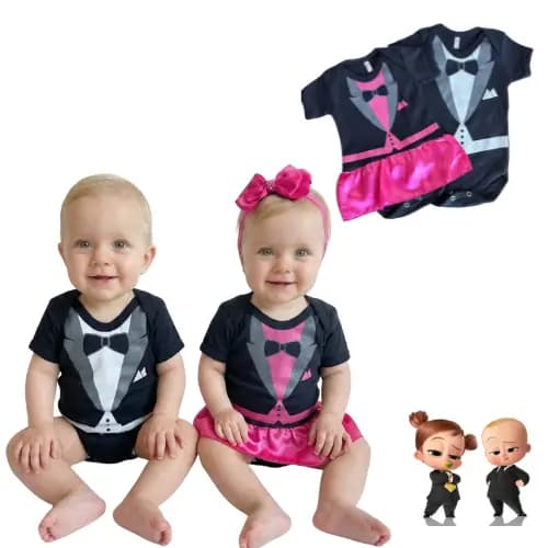Body Temático Bebê Menina Fantasia Poderosa Chefinha Mêsversário Super Confortável