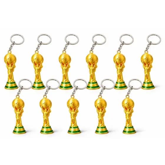 Kit Chaveiro Taça Copa Do Mundo World Cup Fifa Dourado Ouro Taça Copa Do Mundo