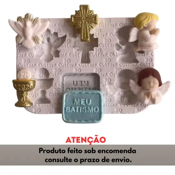 Molde de Silicone para apliques de Artesanato - Batizado