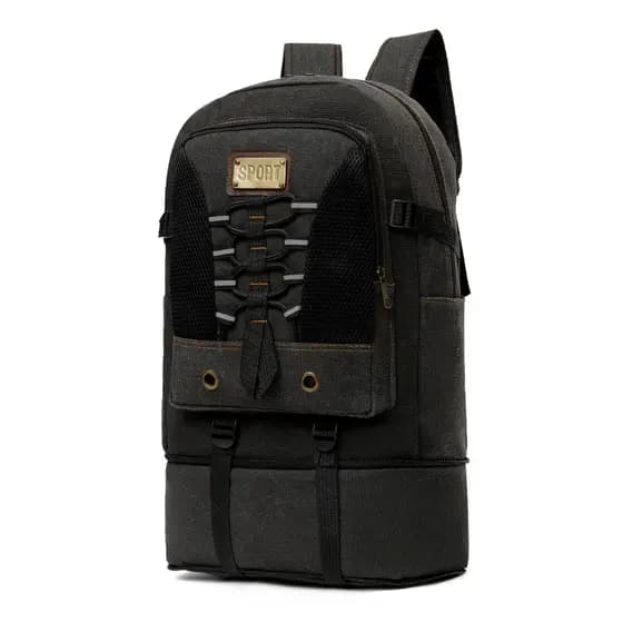 Mochila de Lona Masculina Grande 50L Reforçada Resistente Alta Qualidade Escolar Trabalho Viagem Camping Trilha