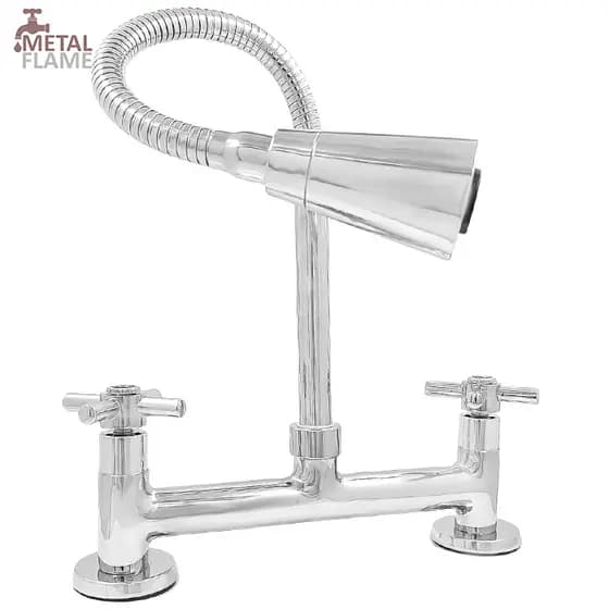 Torneira Cozinha Misturador Bancada Pia Mesa METAL Tubo Flexível DUPLO JATO