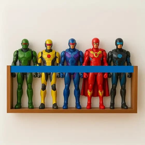Nicho Colorido Bonecos Heróis Marvel Organizador Coleção Brinquedos Parede Decoração Quarto Infantil MDF Resistente 55cm