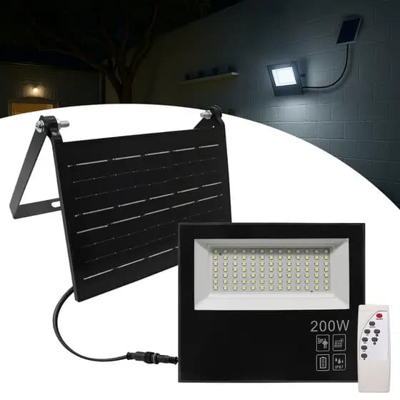 Refletor Solar 200w Led Placa Prova Dágua Dobrável Ajustável 2EM1