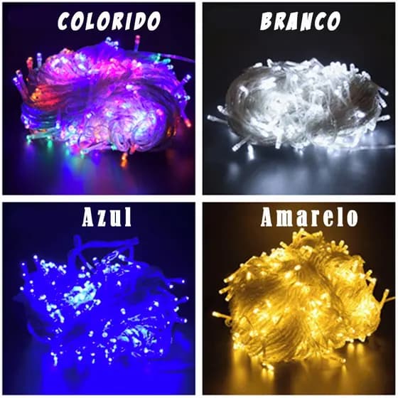 Pisca-Pisca Led 100 Leds Para Decoração De Festa / Natal - 220v