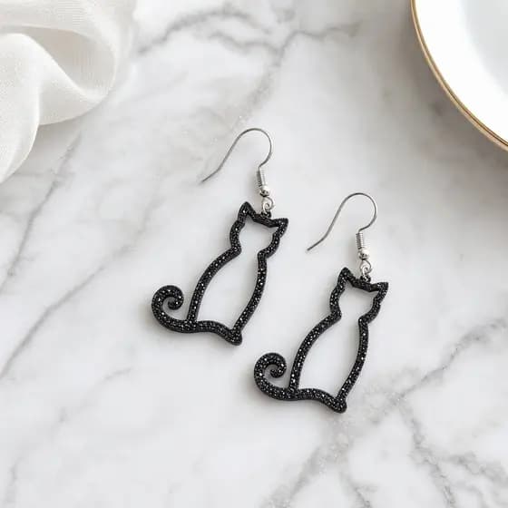 Brincos de Gato Minimalista | Delicado e Elegante