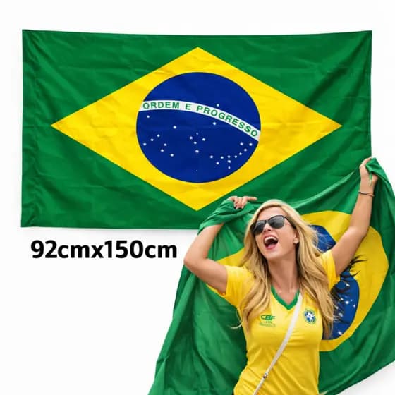 Bandeira Brasil Grande Copa do Mundo Bandeirinha 92cmx150cm Tecido Premium