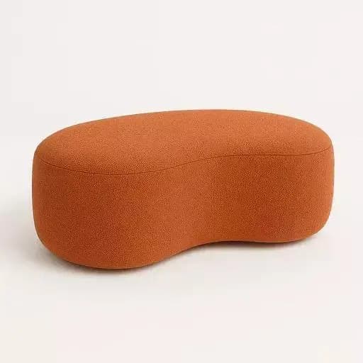 Puff Pufe Puf Orgânico Minimalista para Sala Quarto Moderno Bouclé - Puff Feijão