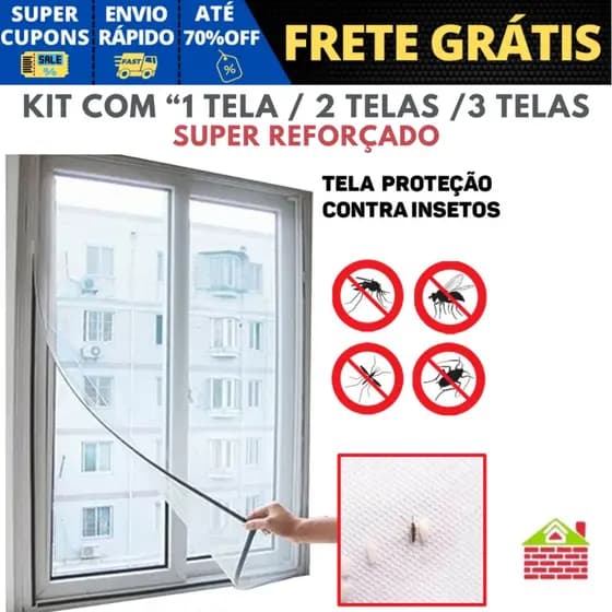 Telas Mosquiteiro Anti-Inseto Mosquito Mosqueteira Ajustável Para Janela