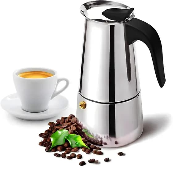 Maquina de Café Cafeteira Italiana 6 e 9 Xícaras Expresso e Moka Em Inox 6 e 9 e 12 Xícaras