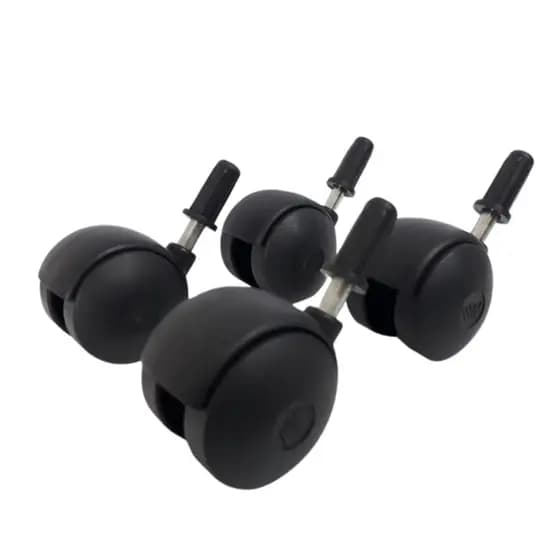 Kit Rodinhas Giratórias 40mm Pino 6mm Preto Fruteira Gaveteiro Mais Bucha De Meia