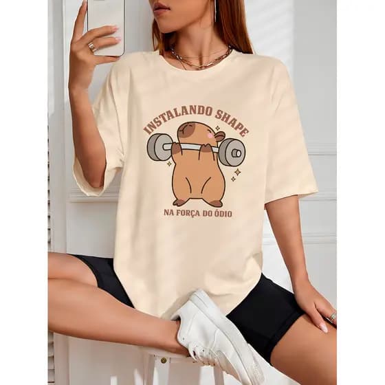 Camiseta Feminina Streetwear Instalando o Shape Capivara Camisa de Algodão 26.1 Premium
Promoção! Trevix!