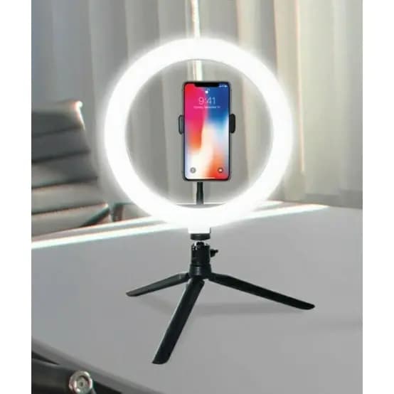 Ring Light de 8 Polegadas + Tripé De Mesa