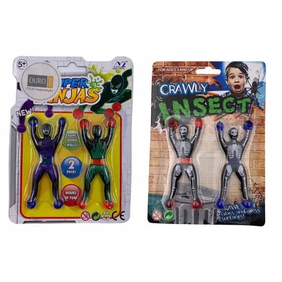 Boneco ninja geleca gruda na parede