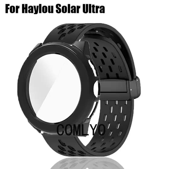 Para Haylou Solar Ultra Smartwatch Relógio Inteligente Caso Cinta Protetora Pára-Choques Capa Casos Silicone Macio Espor