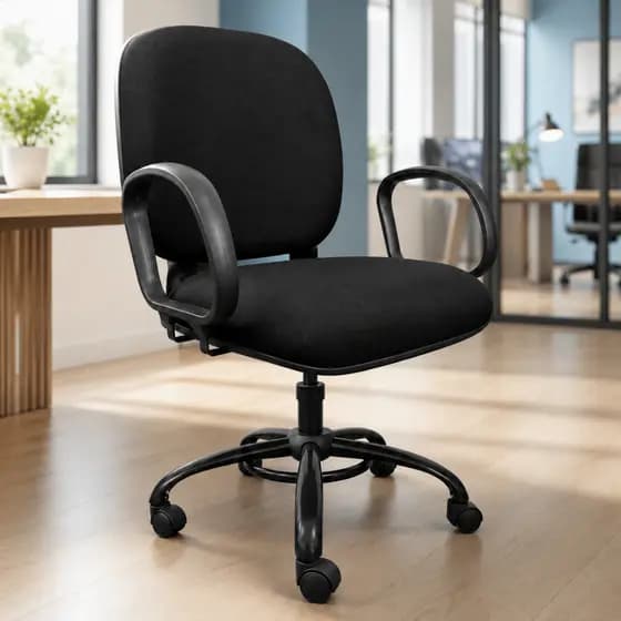 Cadeira Giratoria Reforçada para Obeso Suporta até 200 kg de Escritorio Ergonomica Resistente Tecido