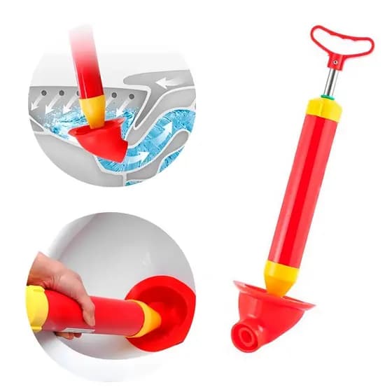Desentupidor de Vaso Sanitário Manual de Cano Ralo Pia de Cozinha Potente Tipo Bomba Com Alta Sucção 150mm