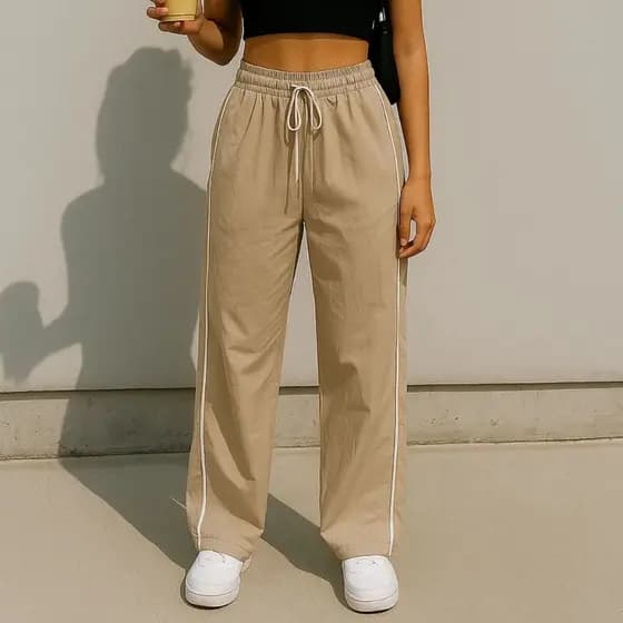 Calça Trackpants Track Microfibra Tactel com Elastano, Bolso e Ajuste na Cintura - Estilo Esporte Streetwear