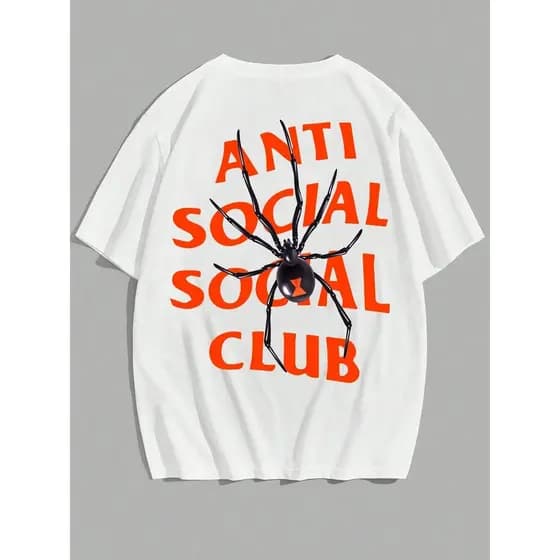 Camiseta AT Social Club Aranha Streetwear Camisa Blusa Unissex Masculino Feminino 100% Algodão Top Premium Streetwear La
