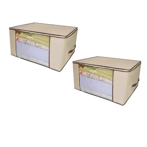 Caixa Organizadora De Guarda Roupa KIT 2 CAIXAS Flexível Com Ziper Organizadores Multiuso Caixa de Organizar