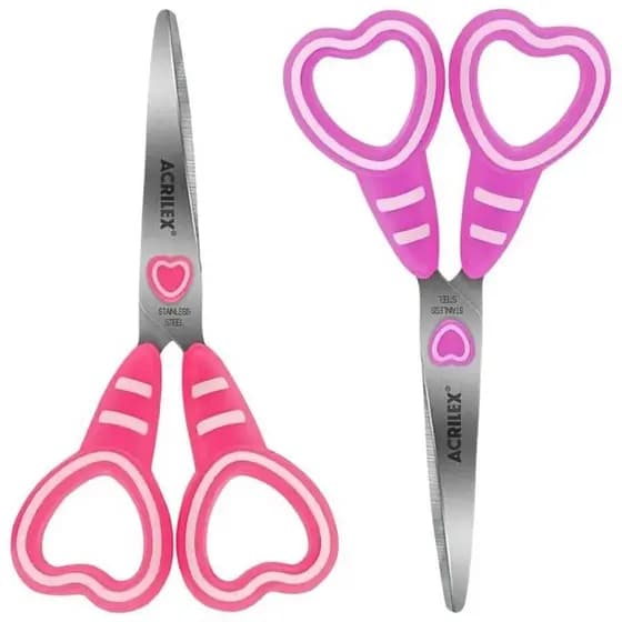 Tesoura Escolar Decorada 13cm Coração Acrilex