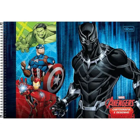 Caderno Espiral Cartografia Avengers 80f Tilibra
