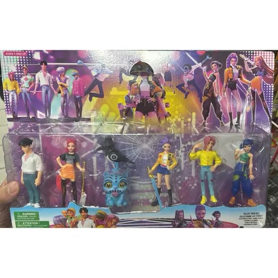 Kit Bonecas Guerreiras do K-Pop com Acessórios – 6 Personagens Estilo Pop Music