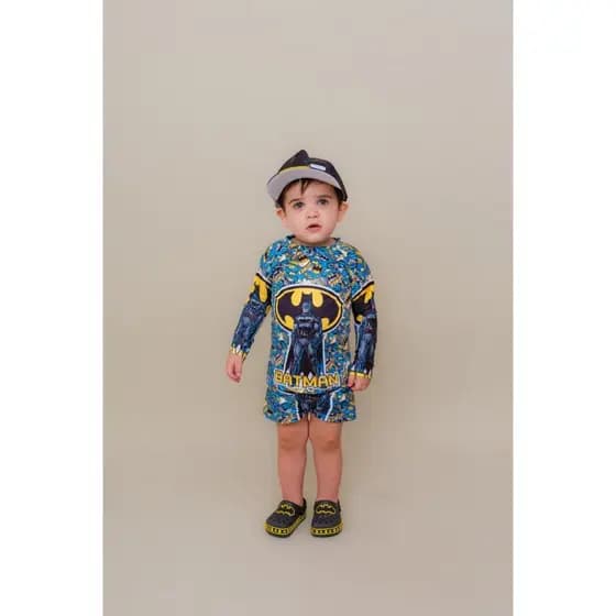 Kit de Banho infantil Camisa de proteção Solar UV +Sunga temático Dinossauro, Dino, Baby tubarão, patrulha canina.