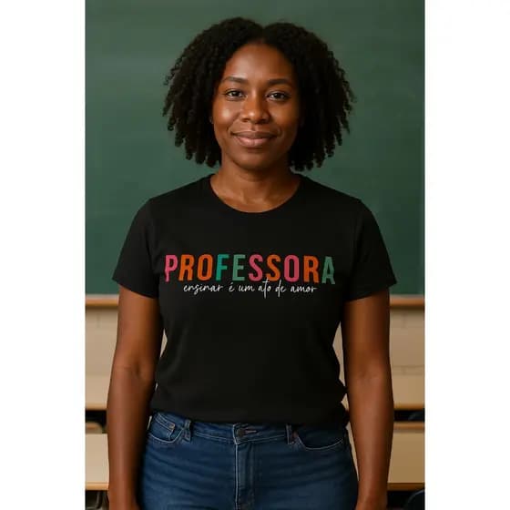 Blusa Professora 👩🏫 Presente Dia dos Professores Camiseta Algodão 100% Personalizada