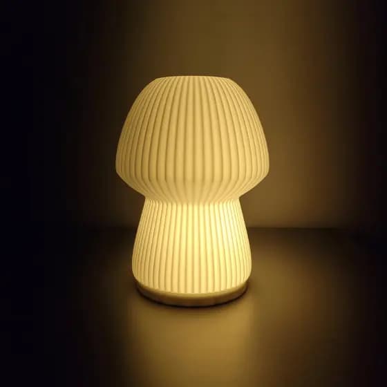 Luminaria Mesa Abajur Led Portátil LUMINAR WAVES Decoracao Diversos Presente Quarto Casa Geometrica Luxo
