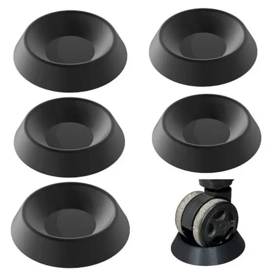 Kit 5 Trava Cadeira Rodinha Escritório Gamer Simulador Corrida Roda Antiderrapante Preto
