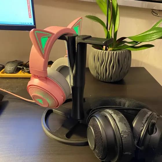 Suporte Fone Ouvido Mesa Headset Gamer com e sem fio pc MODERNO DUPLO