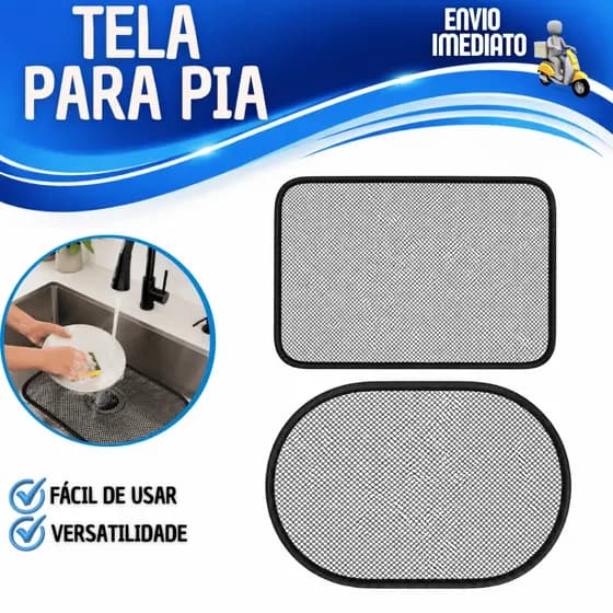 Tela Protetora para Pia Lavatório Premium Retém Resíduos, Evita Entupimentos