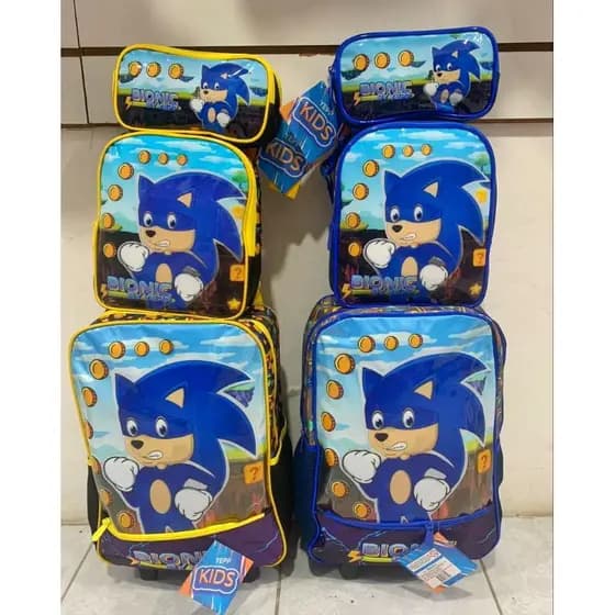 KIT MOCHILA ESCOLAR INFANTIL SONIC/ KIT MOCHILA + LANCHEIRA TÉRMICA + ESTOJO/ MOCHILA PARA MENINO/SONIC/MOCHILA YEPP