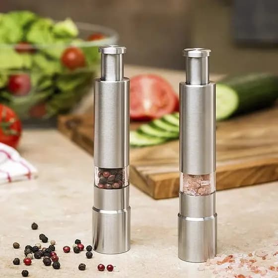 Moedor Gourmet Inox Para Pimenta Sal Grosso Temperos Prático