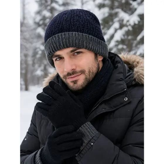 Kit Touca Térmica Inverno + Luva Lã Macia Sku:kf10