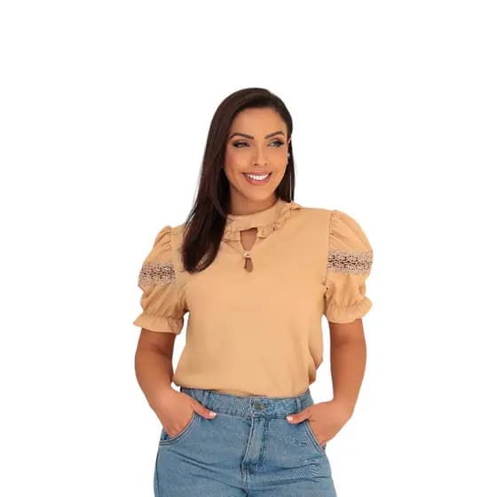 Blusa Feminina Plus Size Manga Curta Moda Cristã Sku:bp107